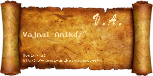 Vajnai Anikó névjegykártya